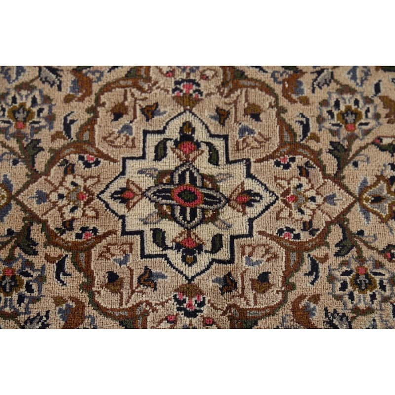 Traditional Green Kashan Persian Vintage Area Rug Handmade Wool Carpet - 9'8"x 12'3"