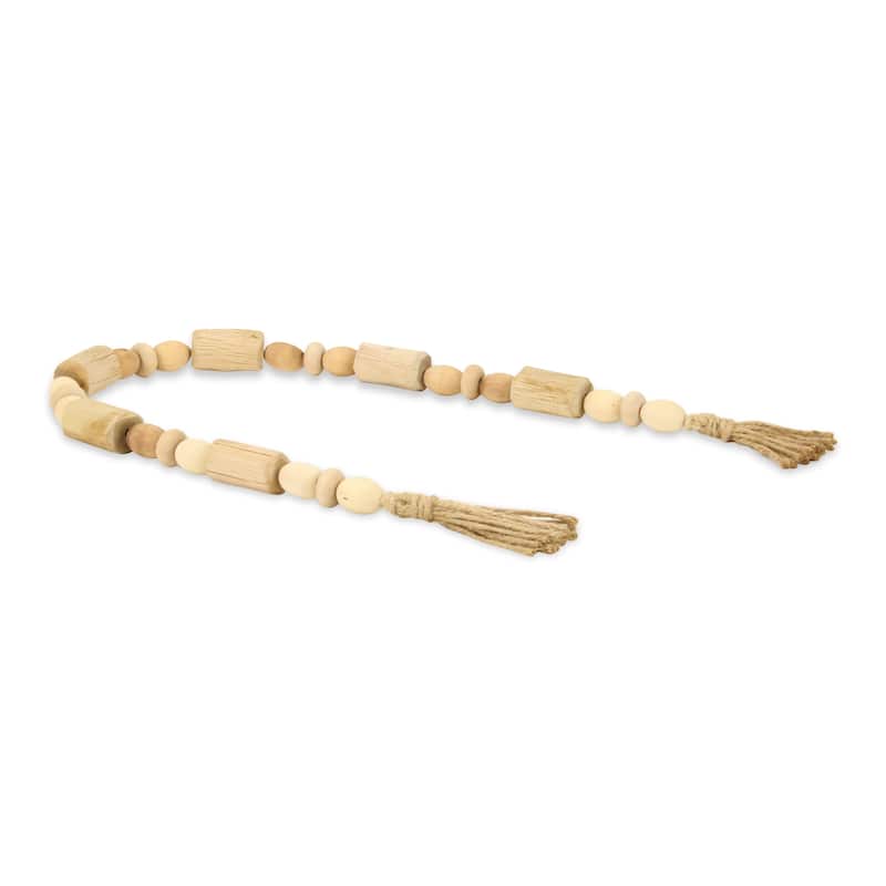 Wistan Hanging 4 Wood Bead Design Tassel Decor