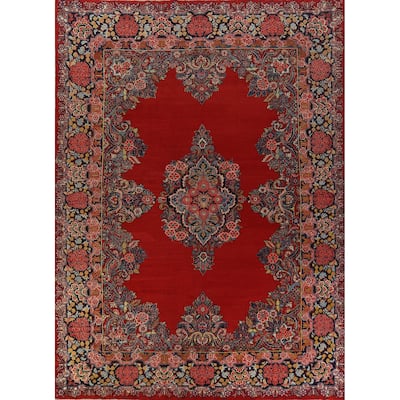 Red Sarouk Persian Large Rug Handmade Wool Carpet - 10'7" x 13'7"