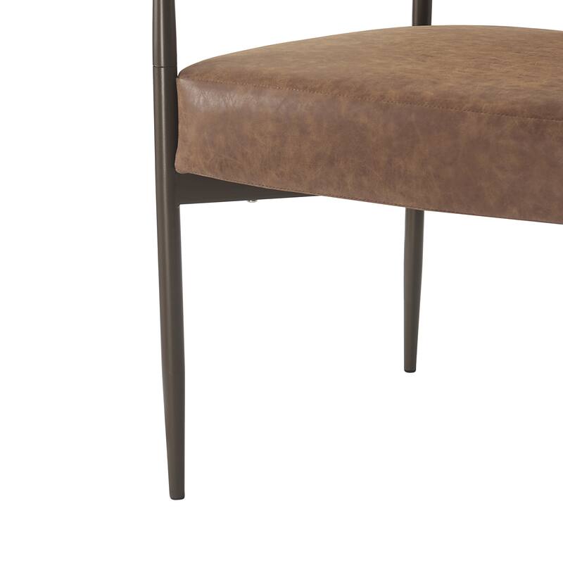 Christopher Knight Home - Thatch Iron-Frame Dining Armchairs with Upholstered Cushion (Set of 2)