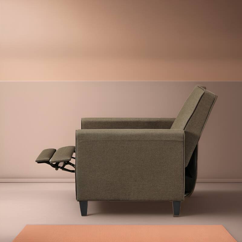 Pushback Recliner Chair – Compact Home Theater Seating with Armrests & Adjustable Footrest, Perfect for Small Spaces
