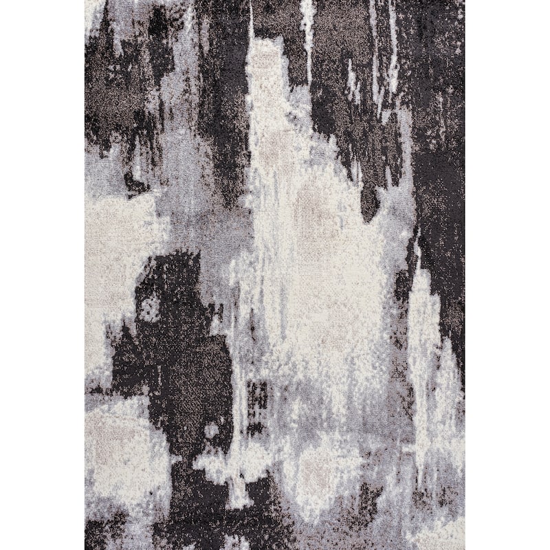 JONATHAN Y Sloane Contemporary Bohemian Abstract Marble Area Rug - 4 X 6 - Charcoal/Cream