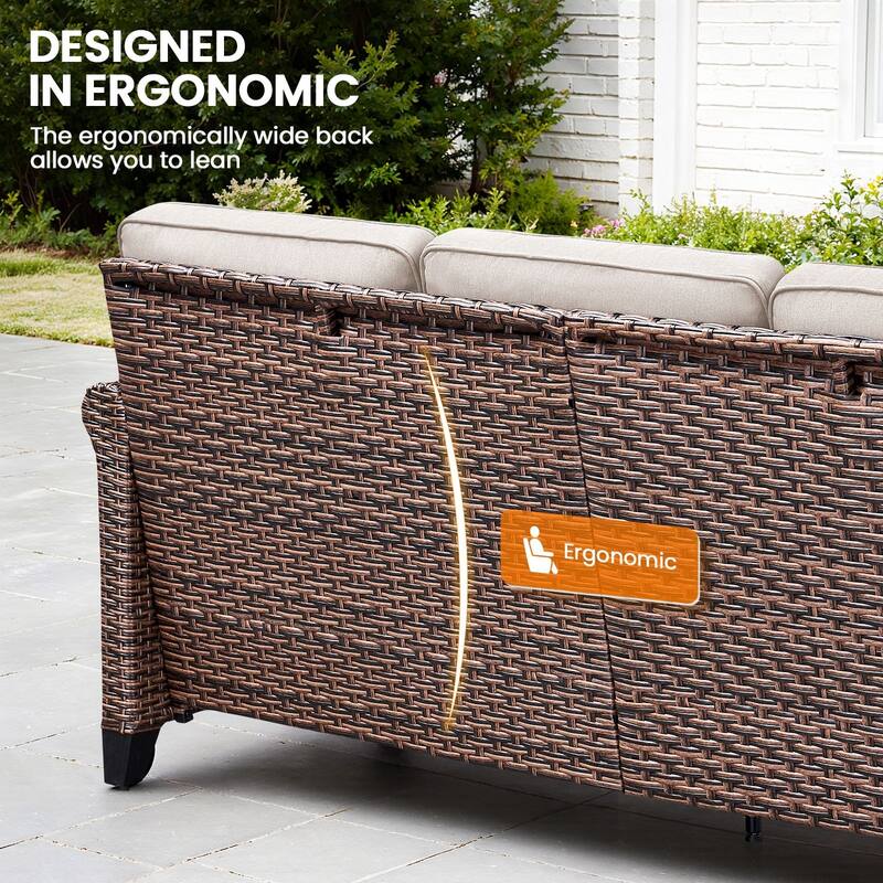 Pocassy Outdoor Sofa Swivel Chairs Patio Chair Funiture Set
