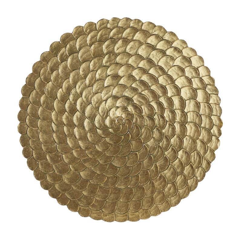 Wood Plate Carved Radial Home Wall Decor - Gold or Silver - Roche River Decor - Gold