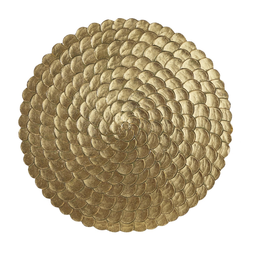 Wood Plate Carved Radial Home Wall Decor - Gold or Silver - Roche River Decor