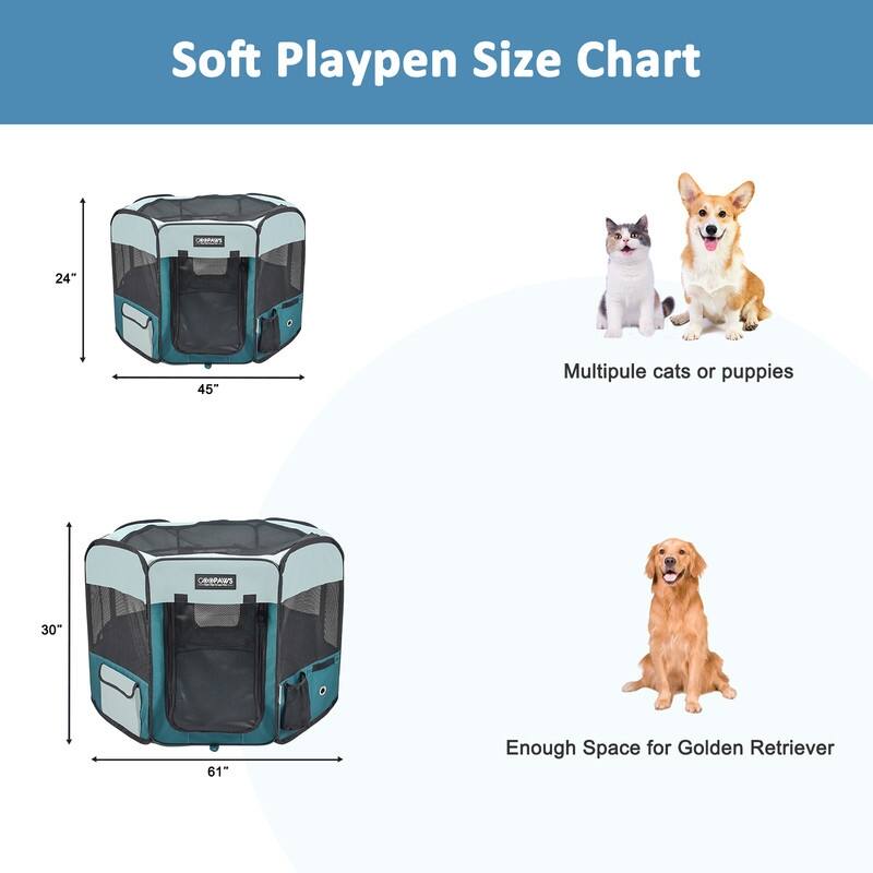 Jespet Soft-Sided Folding Dog & Cat Playpen