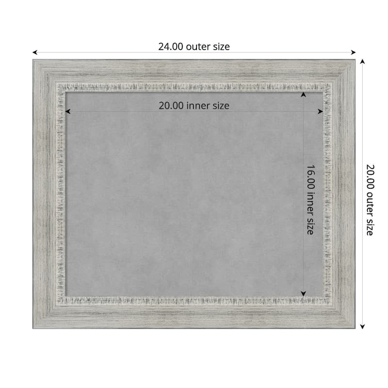 Amanti Art Rustic White Wash Framed Magnetic Board - Board Size 20x16