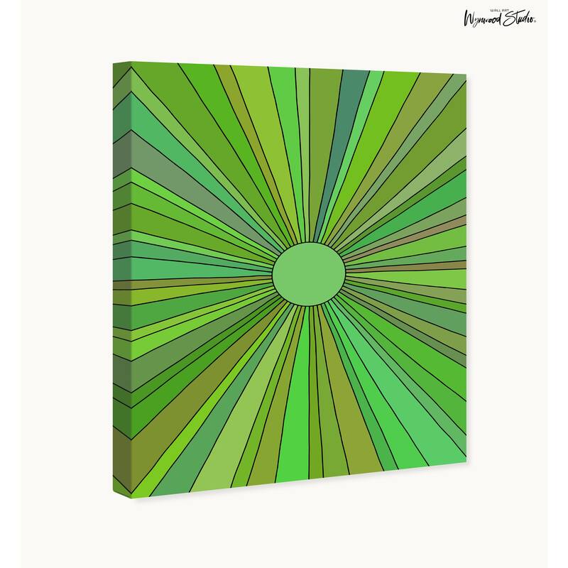 Wynwood Studio Canvas Abstract Sun for the Greenery Green Modern & Contemporary Wall Art Canvas Print