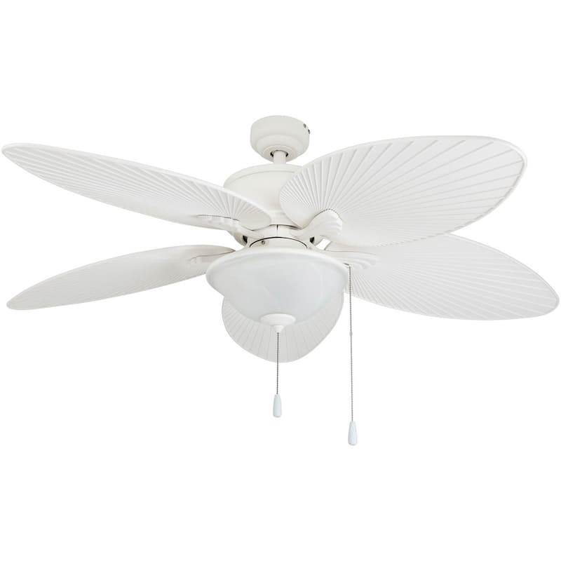 52" Solana Outdoor LED Ceiling Fan, White - 52-inch