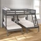 preview thumbnail 1 of 12, Dark Grey Full over Double Twin Bunk Bed Standalone Bunk Bed