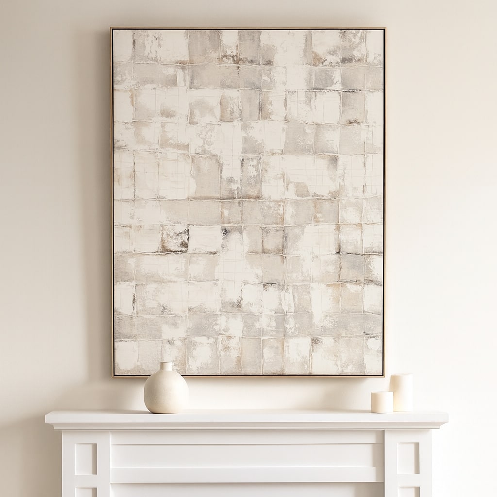 Canvas Wall Art Framed Handpainted Neutral Toned Palette - 2" Multi