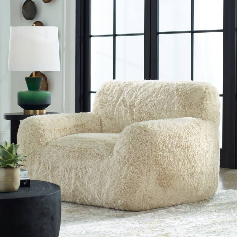 Uttermost Abide Sheepskin Accent Chair - 51"W x 31"H x 42"D