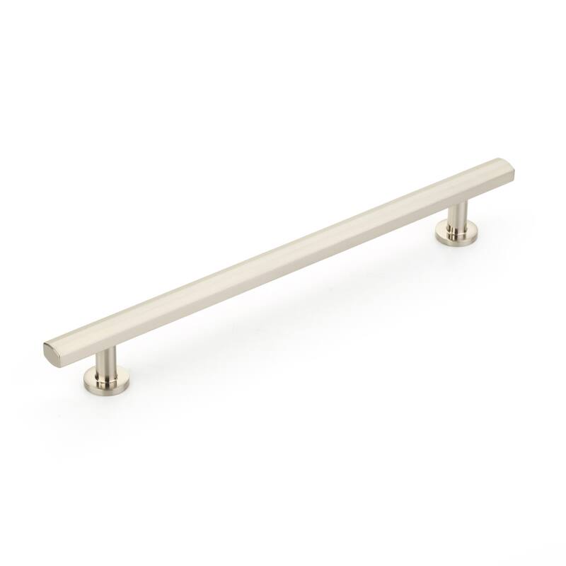 Schaub and Company Heathrow 8" Center to Center Contemporary Solid - Brushed Nickel