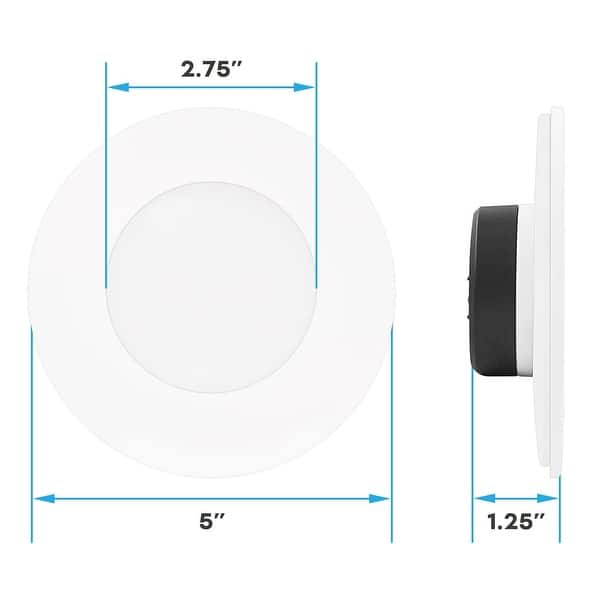 Luxrite 3-4 Inch LED Flush Mount & Recessed Light, 7.5W, 5CCT 2700K ...