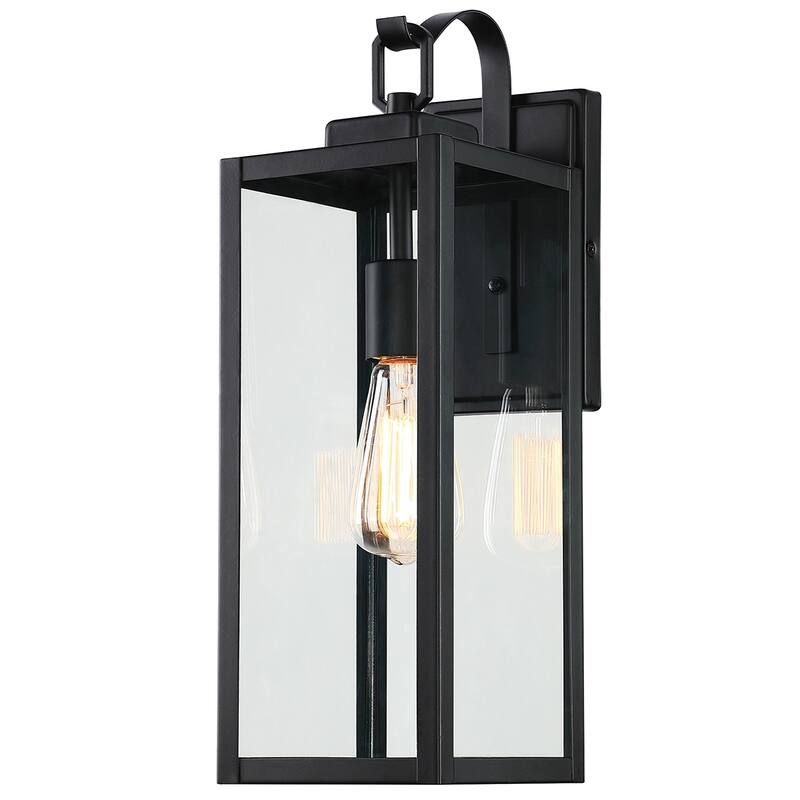 1- Light Outdoor Matte Black Wall Light - Black