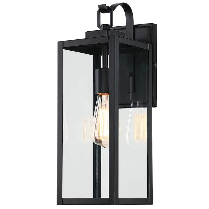 1- Light Outdoor Matte Black Wall Sconce Light