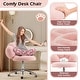 preview thumbnail 6 of 22, Armless Desk Chair Makeup Vanity Chair with Wheels and Adjustable Height Office Chair Criss Cross Cross-Legged Chair