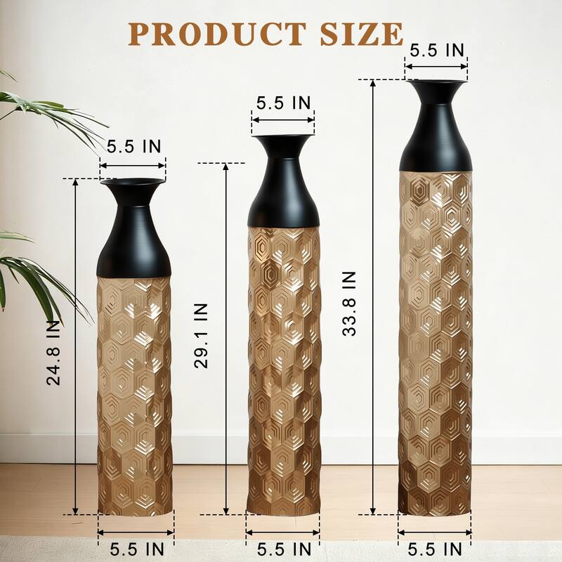 Hand-Woven PVC Rattan Floor Vase