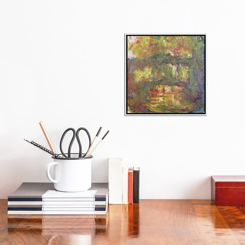 iCanvas "The Japanese Bridge at Giverny, 1918-24 " by Claude Monet Framed Canvas Print