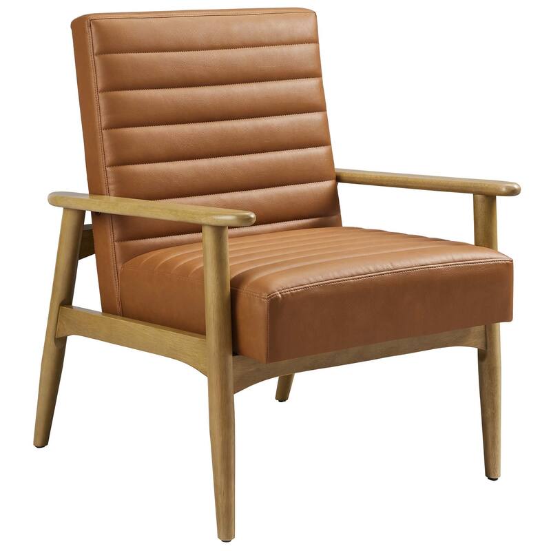 Jensen Vegan Leather Accent Chair in French Oak Tan