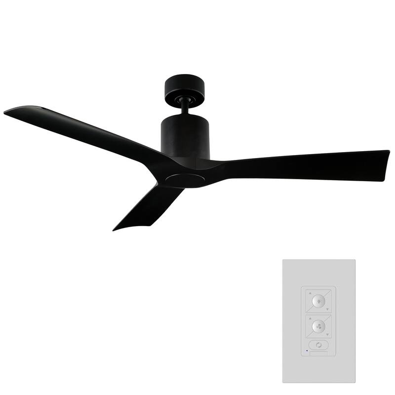 Aviator 54 Inch Three Blade Indoor / Outdoor Smart Ceiling Fan with Six Speed DC Motor in Graphite Finish.