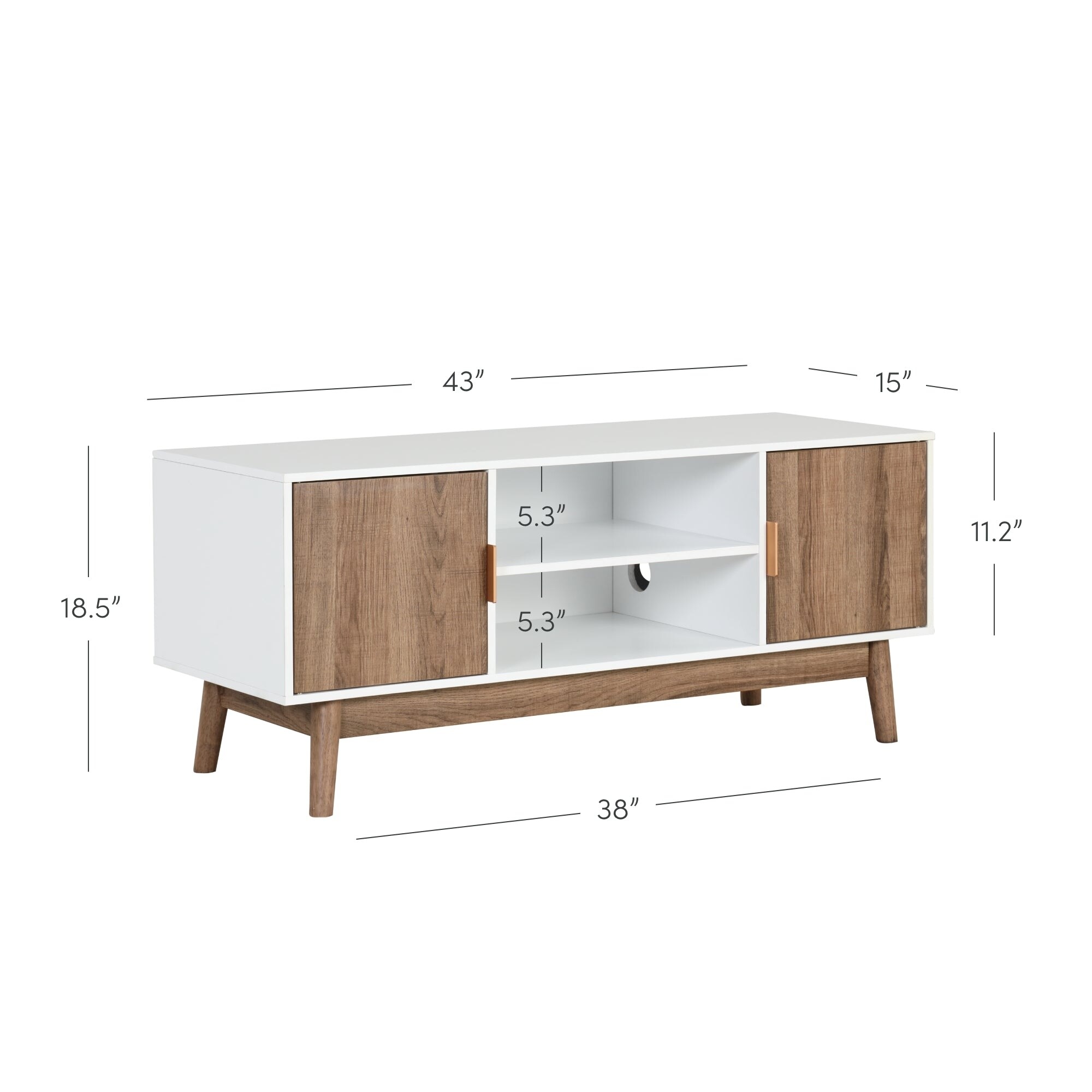 Nathan James Wesley Scandinavian TV Stand Media Console with