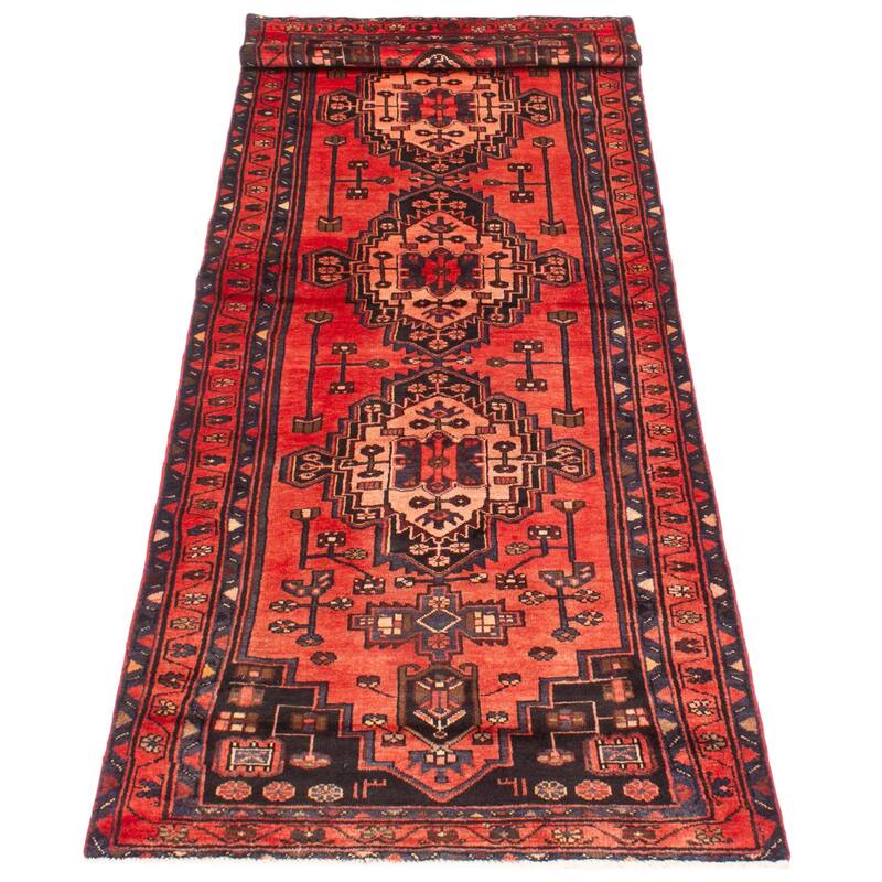 ECARPETGALLERY Hand-knotted Anadol Red Wool Rug - 3'4 x 9'11