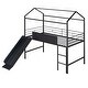 preview thumbnail 3 of 22, Metal House Bed with Slide and Two-Sided Writable Wooden Board