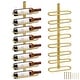 preview thumbnail 1 of 12, Wine Rack Wall Mounted - 10.2"D x 3.5"W x 16.1"H Gold