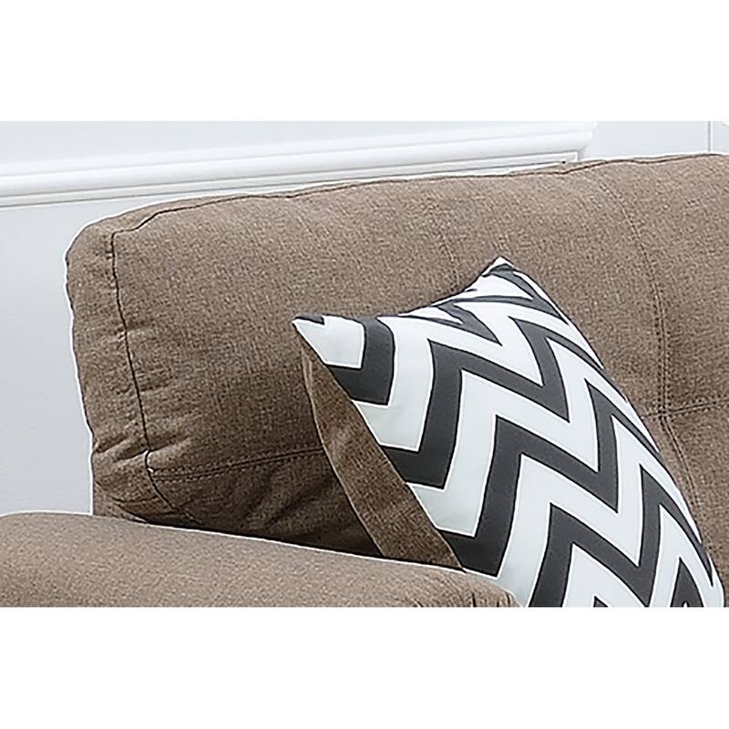 Bobkona Troy Plush Polyfiber 2-piece Sofa and Loveseat Set