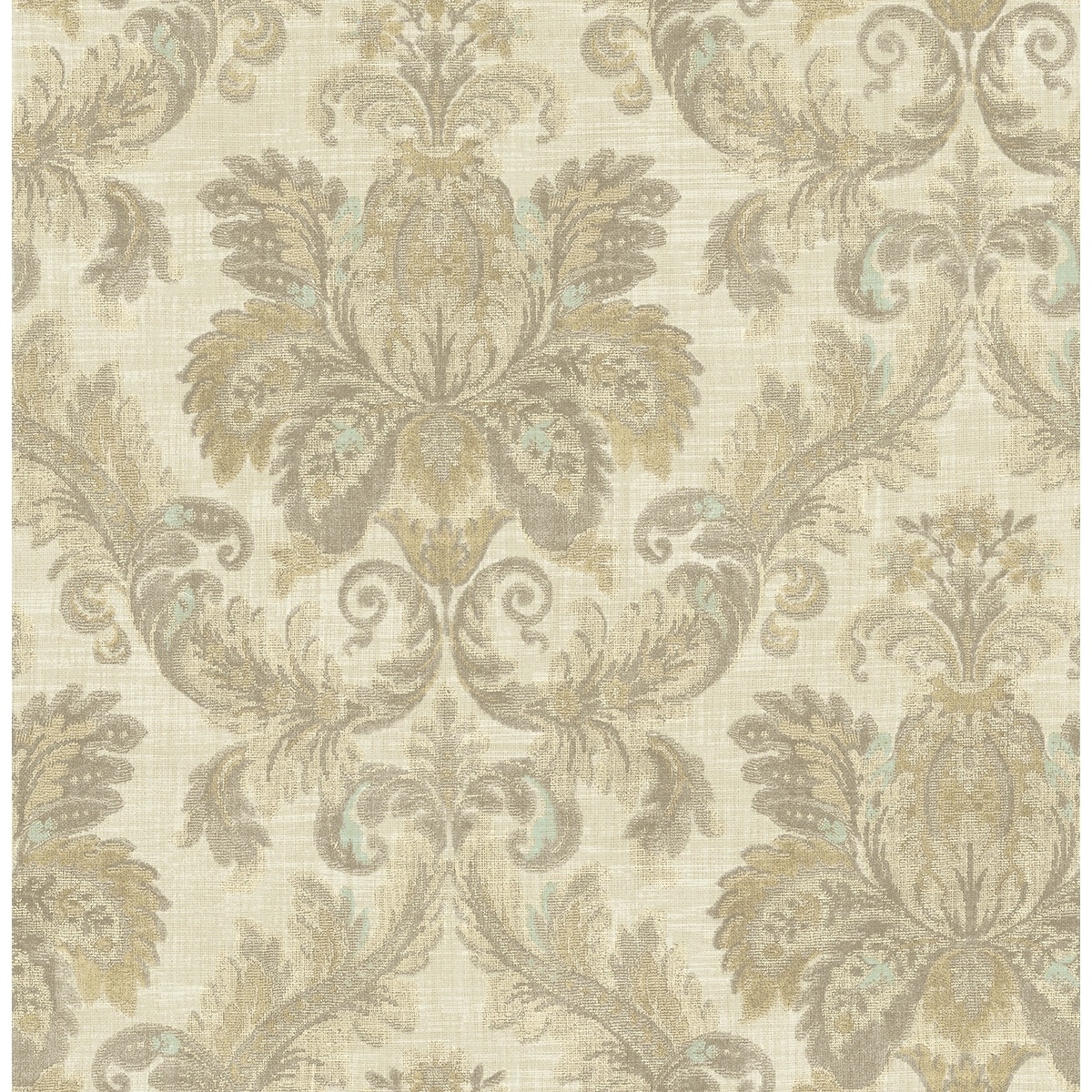Seabrook Designs Rosita Acanthus Damask Unpasted Wallpaper