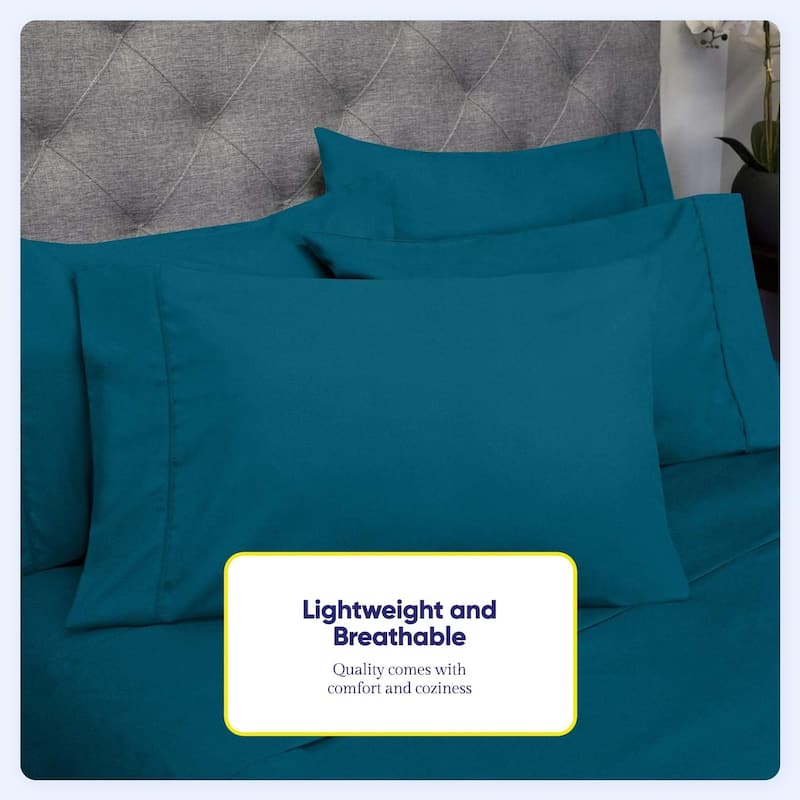 Sweet Home Collection Split King 7 Piece Sheet Set, Deluxe Ultra Soft 1500 Series, Double Brushed Microfiber.