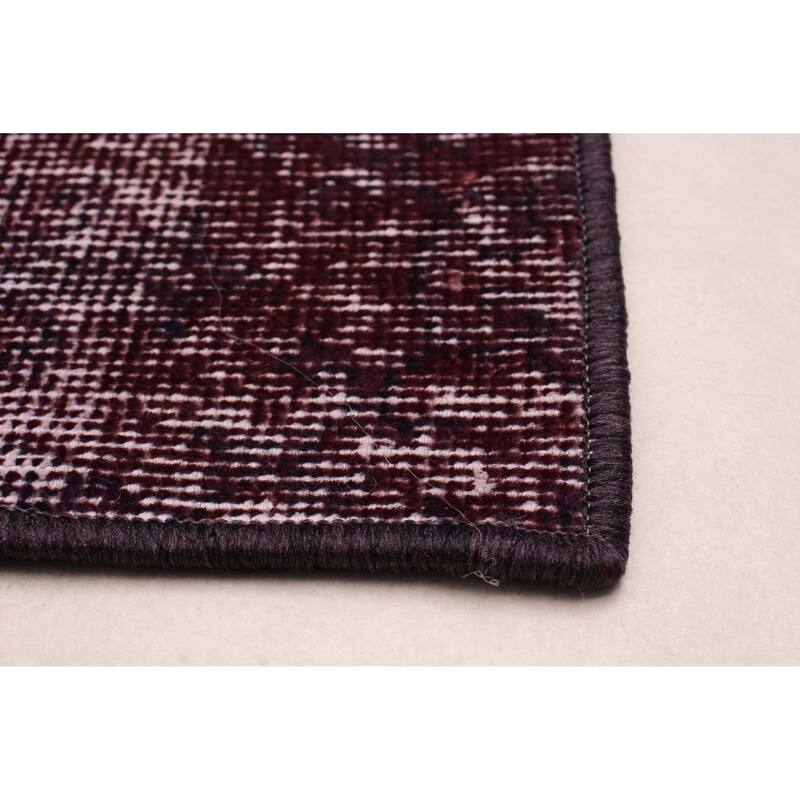 ECARPETGALLERY Hand-knotted Color Transition Burgundy Wool Rug - 2'4 x 8'4