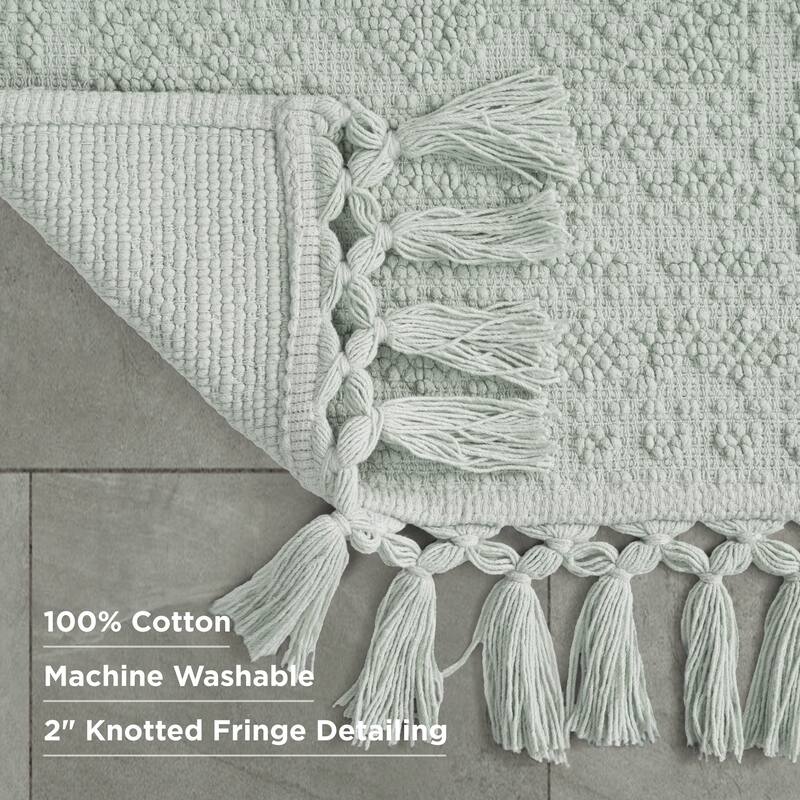 French Connection Nellore Fringe Cotton Bath Rug