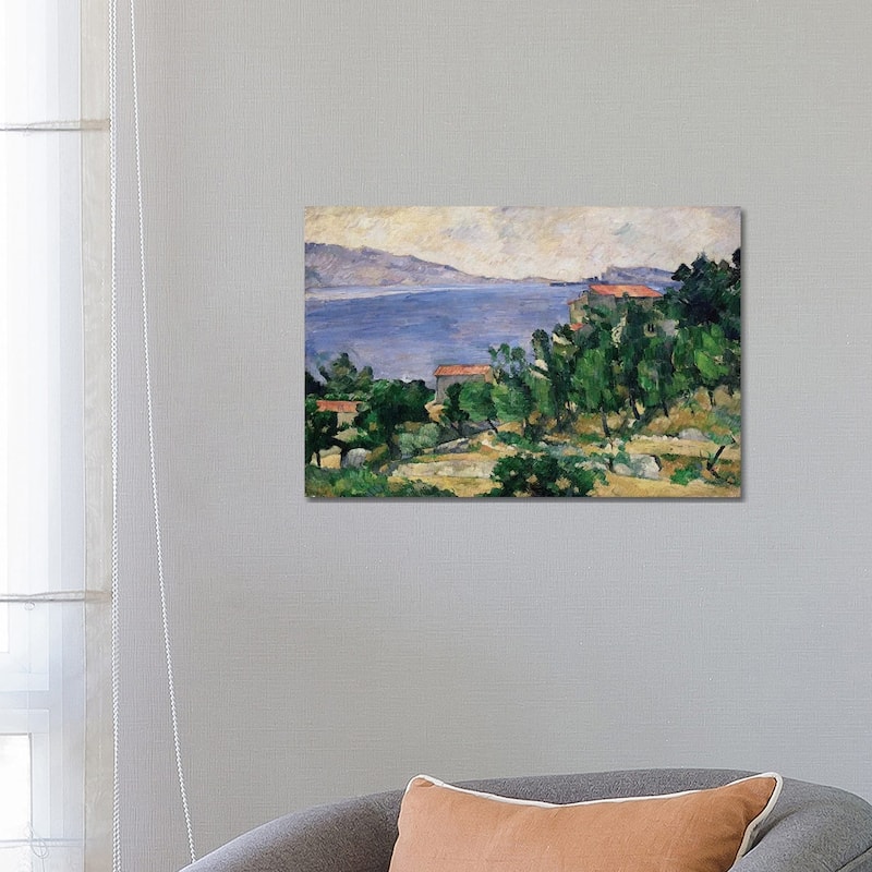 iCanvas "View of Mount Marseilleveyre and the Isle of Maire, c.1882-85 " by Paul Cezanne Canvas Print - 18x26x1.5