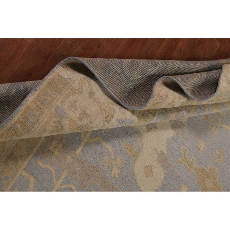 Oushak Indian Area Rug Hand-Knotted Nursery Wool Carpet - 9'4"x 11'8"