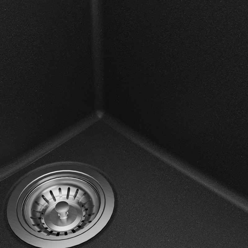 Karran 33" Top Mount Large/Small Bowl Quartz Kitchen Sink Kit - 33" x 22" x 9"