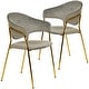 preview thumbnail 52 of 61, Set of 2 Bella Modern Leather or Velvet Upholstered Dining Chair with Gold Stainless Steel Legs for Home Office Kitchen Light Grey