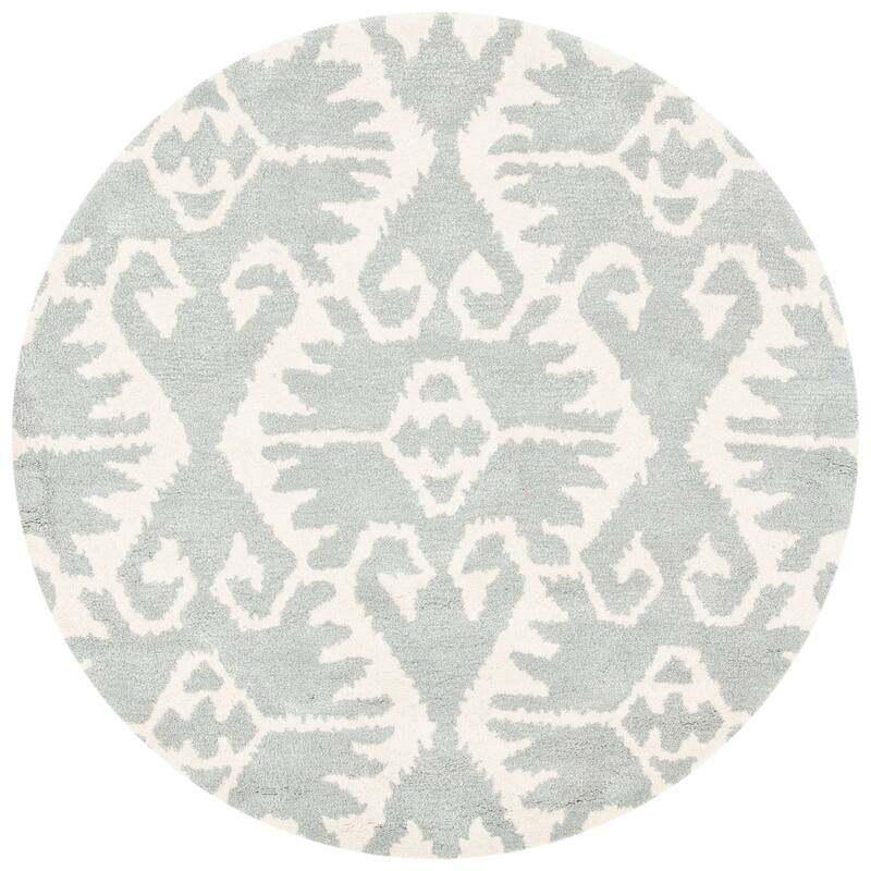 SAFAVIEH Handmade Wyndham Bekin Modern Wool Rug - 7' Round - Grey/Ivory