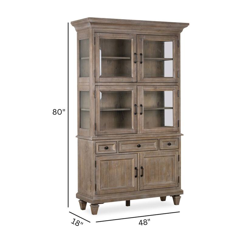 Magnussen Home Lancaster Dovetail Grey Dining Cabinet - 48''W x 18''D x 80''H