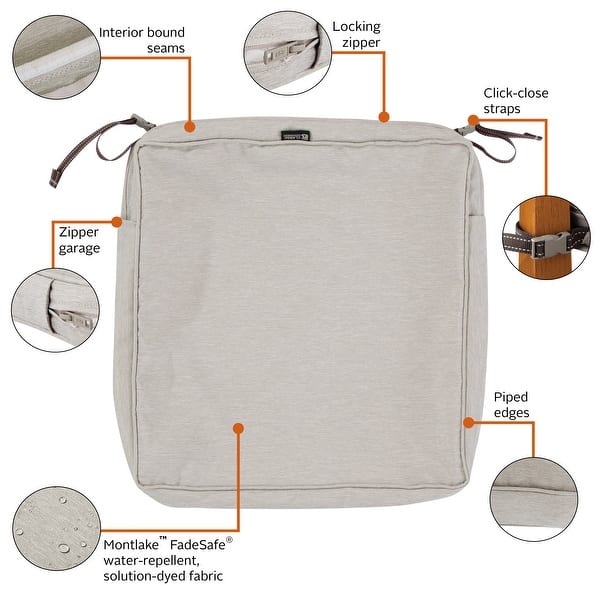 dimension image slide 1 of 22, Classic Accessories Montlake Water-resistant Seat Cushion Slip Cover