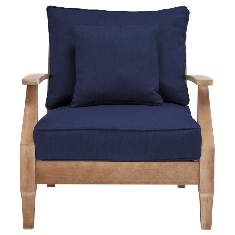 SAFAVIEH Couture Outdoor Patio Furniture Martinique Wood Arm Chair - 31"W x 36"D x 33"H