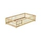 preview thumbnail 120 of 173, Toddler Floor Bed with Fence and Door, Montessori Platform Floorbed with Safety Guardrails for Children Boys Girls Kids Playroom