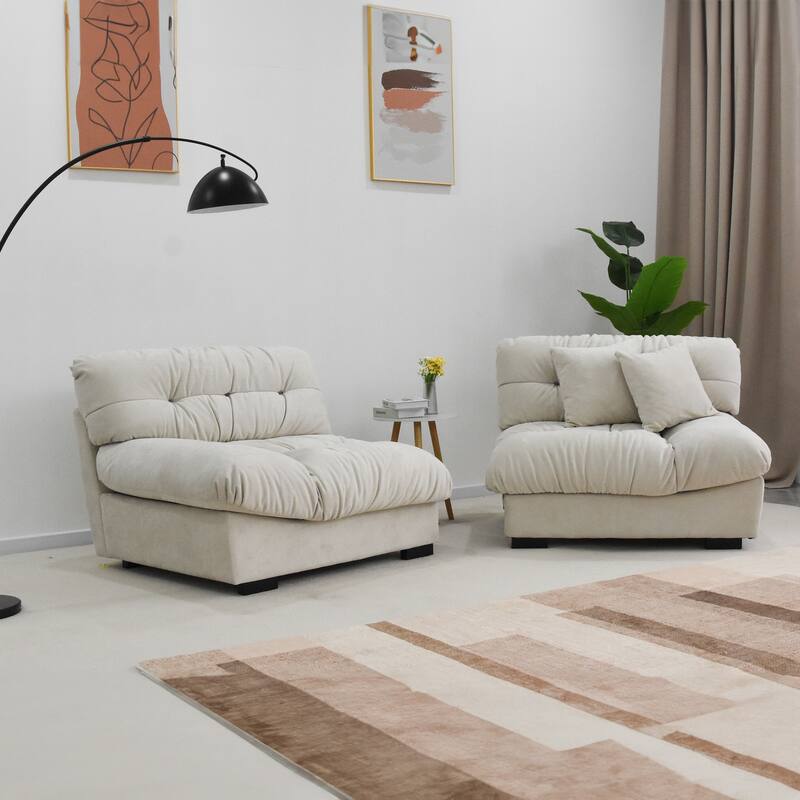 105'' Minimalism Cloud Sofa Loveseat with Two Pillow