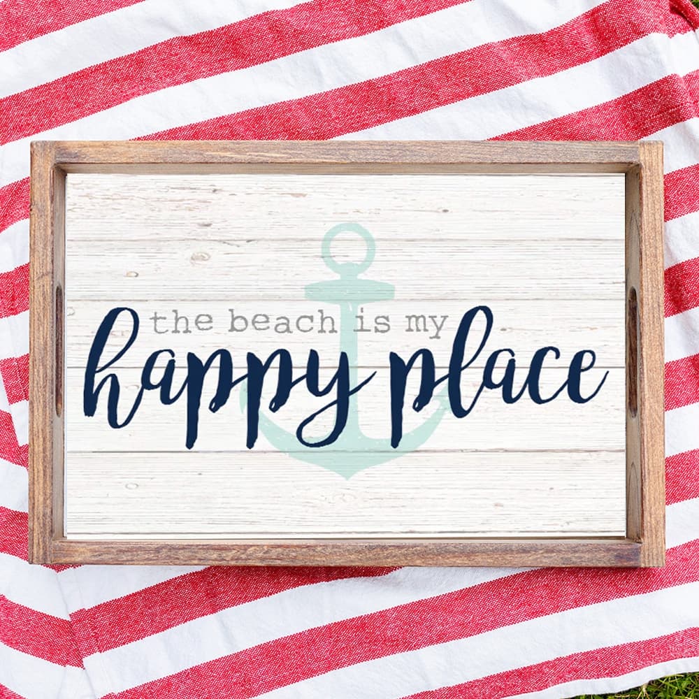 Beach Is My Happy Place Serving Tray - Multi-Color