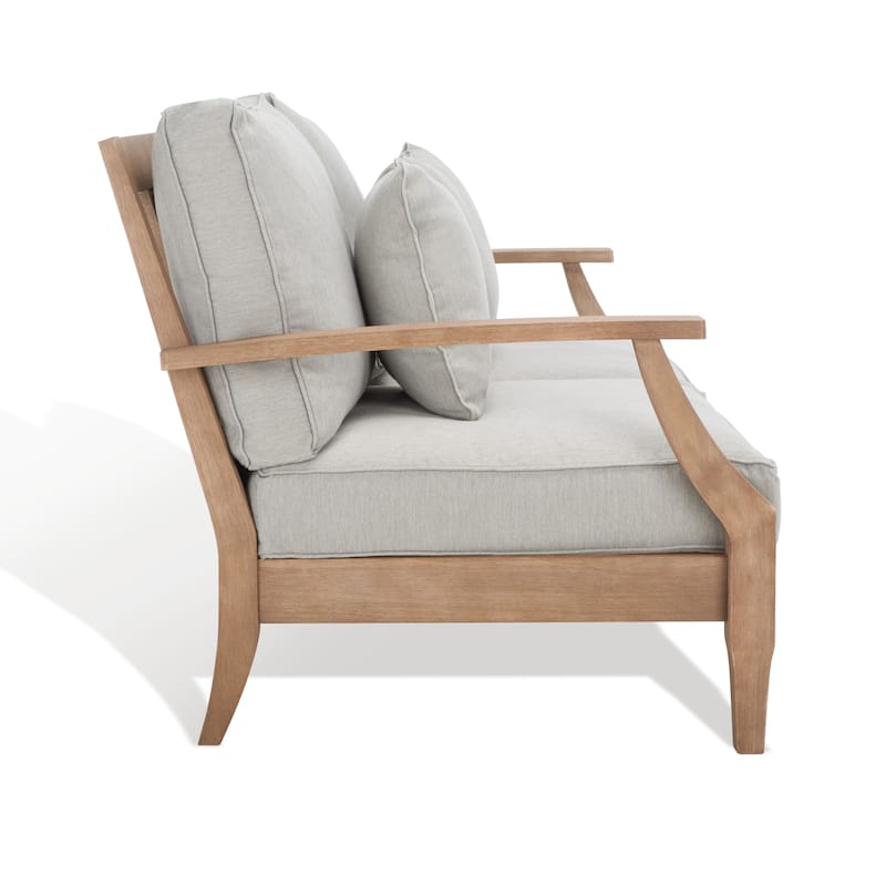 SAFAVIEH Couture Martinique Wood Patio Loveseat - 56"W x 35"D x 32"H