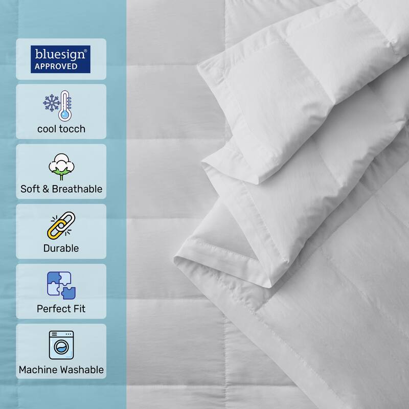 Lightweight Cooling Lyocell White Down Comforter, Tencel Oversized Blanket for Summer