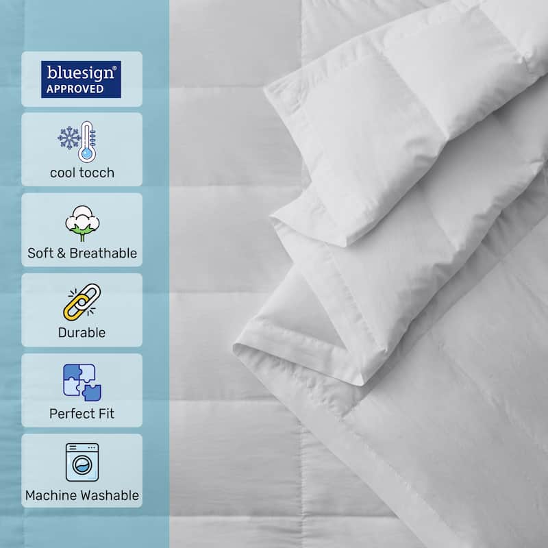 Lightweight Cooling Lyocell White Down Comforter, Tencel Oversized Blanket for Summer