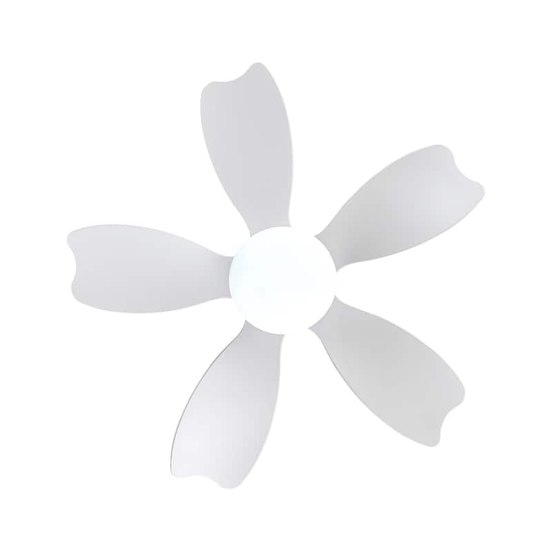 30" Modern White/Black Kid's Timing Ceiling Fan with Dimmable LED and Remote for Small Children Room