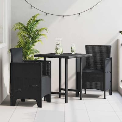 vidaXL Garden Chair 2/4 pcs Anthracite/Brown/White 53 x 49 x 85 cm PP - 53 x 49 x 85 cm